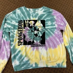 Nickelodeon SpongeBob tie-dye longsleeve sweatshirt women’s large